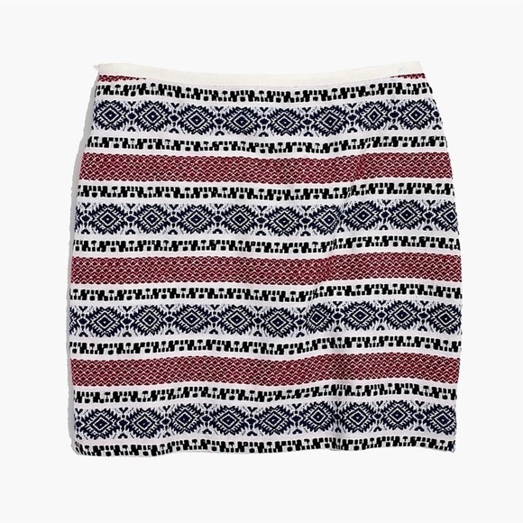 Madewell Jacquard Mini Skirt Aztec Eyelet Southwestern Stripe NWT Size 12 - Picture 5 of 9